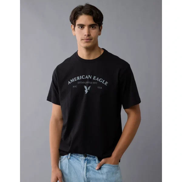 AE Lightweight Icon Logo Graphic T-Shirt - Black Slash