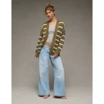 AE Open Knit Cardigan - Washed Olive