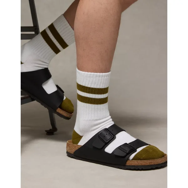 AE Striped Terry Crew Socks 3-Pack - White