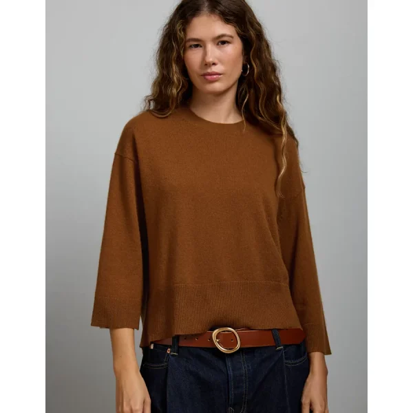 AE77 Premium Oversized Cashmere Sweater T-Shirt - Orange