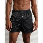 AEO Men's Satin Pocket Boxer Short - Black