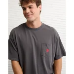 AE Boxy Coca-Cola Graphic T-Shirt - Dark Gray
