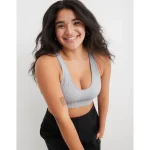 Superchill Seamless Padded Voop Bralette - Medium Heather Gray