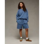 AE Everyday Luxe High-Waisted Sweat Short - Navy