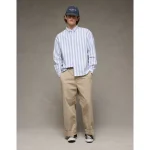 AE Everyday Relaxed Oxford Button-Up Shirt - Light Blue