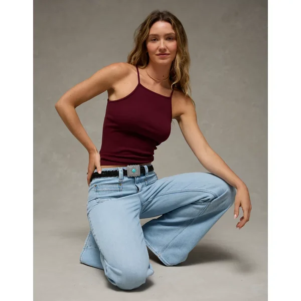 AE High Square Neck Tank Top - Wineberry