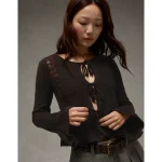 AE Lace Knit Tie-Front Cardigan - Heirloom