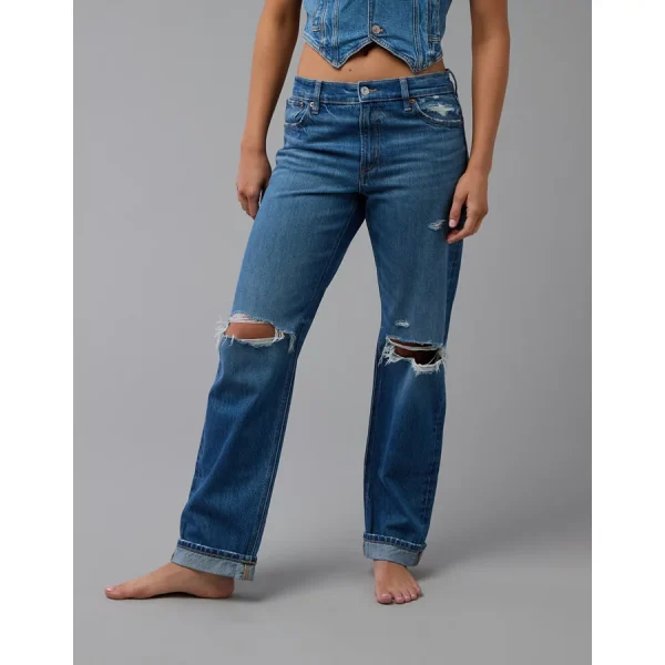 AE Ripped Low-Rise Ex-Boyfriend Jean - Indigo