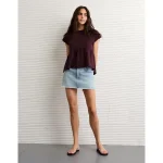 AE Sunchaser Knit Tie Back Babydoll T-Shirt - Moonlight