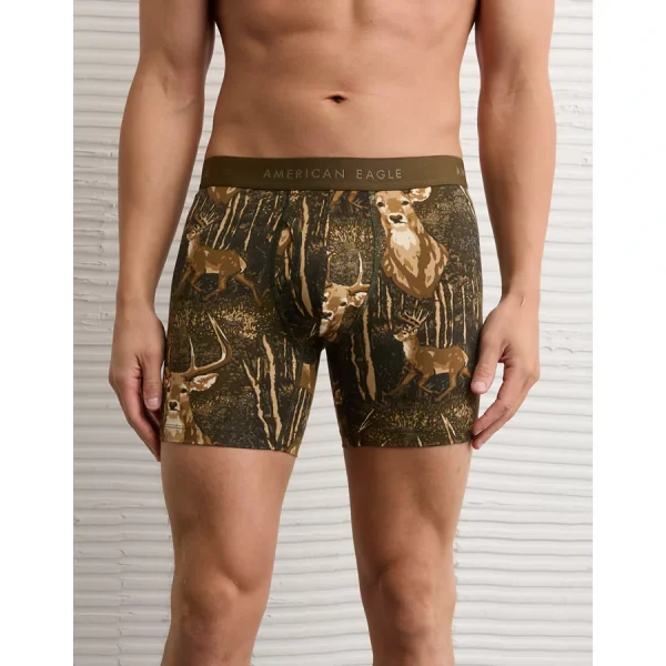AEO Men's Deer Camo 6" Classic Boxer Brief - Olive