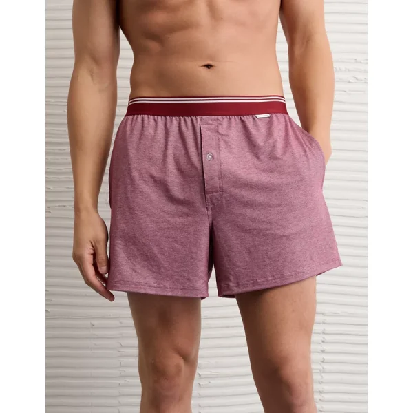 AEO Men's Ultra Soft Pocket Boxer Short - Burgundy