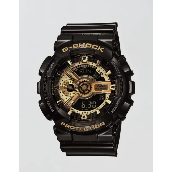 Casio G-Shock XL Analog Digital Resin Gold/Black Watch - Black