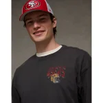 NFL Boxy San Francisco 49ers Graphic T-Shirt - 15 Year Black Destroy