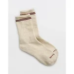 OFFLINE By Aerie Crew Socks - Deep Cherry