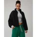 OFFLINE By Aerie Fluff Love Full Zip Jacket - True Black