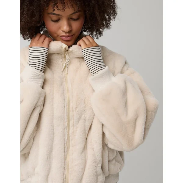 OFFLINE By Aerie Fur Full Zip Jacket - Natural