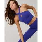 OFFLINE By Aerie Real Me XTRA Criss Cross High Neck Sports Bra - Deep Cobalt