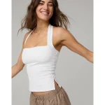 OFFLINE By Aerie Real Me XTRA Halter Tank Top - White