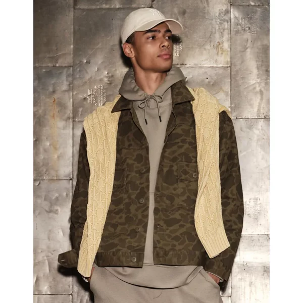 AE Camo Denim Trucker Jacket - Nomad Olive