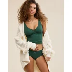 Superchill Cotton Rib Vintage Lace Tank Top - Rugged Green