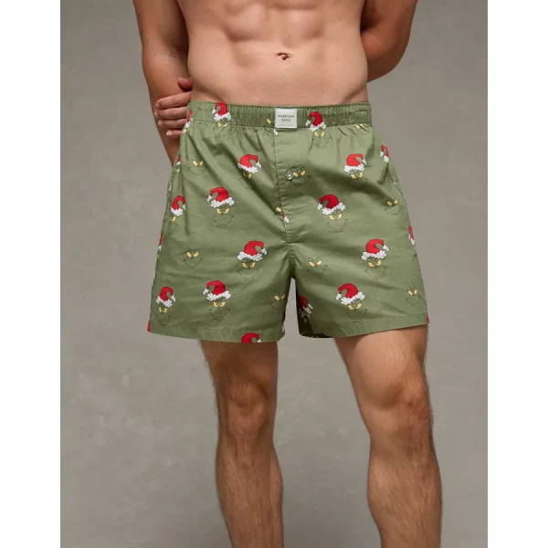 AEO Grinch Face Stretch Boxer Short - Green Sand