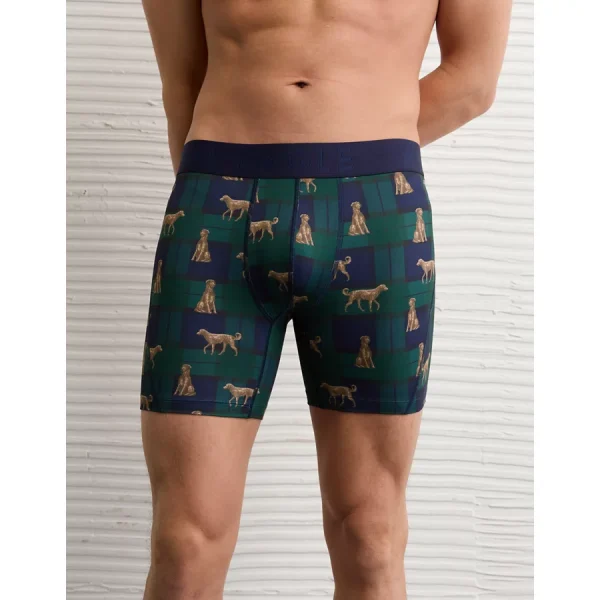AEO Men's Dog Print 6" Flex Boxer Brief - Navy
