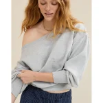 Aerie Off The Shoulder Sweatshirt - Medium Heather Gray