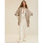 Aerie Waffle Shawl Cape - Heather Fawn