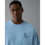 AE Boxy Nautical Graphic T-Shirt - Soft Blue