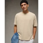 AE Boxy Sueded Jersey T-Shirt - Dune Khaki