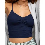Superchill Seamless Waffle Bra Top - Navy