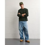 AE Cozy Waffle Thermal T-Shirt - Green Alpine