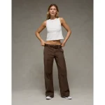 AE High-Waisted Wide Leg Trouser - Coffee
