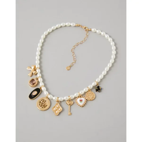 AE Pearl Charm Necklace - Multi