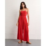 AE Sunchaser Knit Babydoll Jumpsuit - Red
