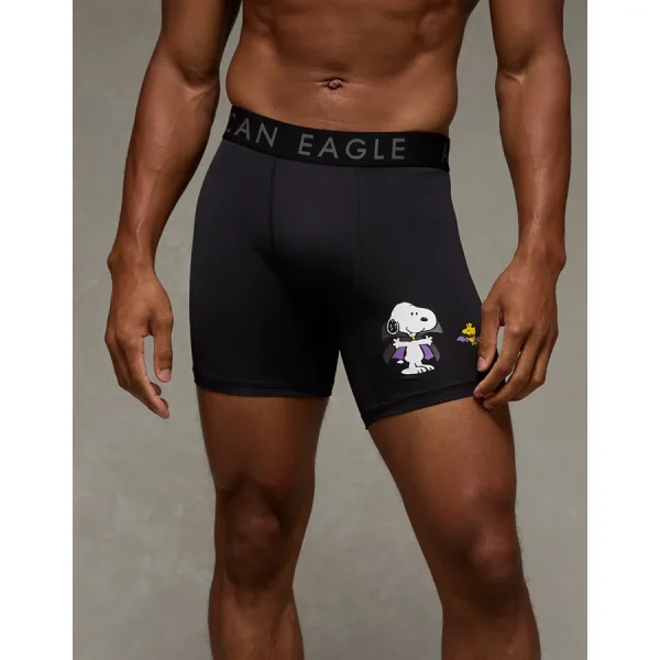 AEO Men's Peanuts Halloween 6" Flex Boxer Brief - Black