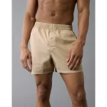 AEO Men's Poplin Classic Pocket Boxer Short - Khaki
