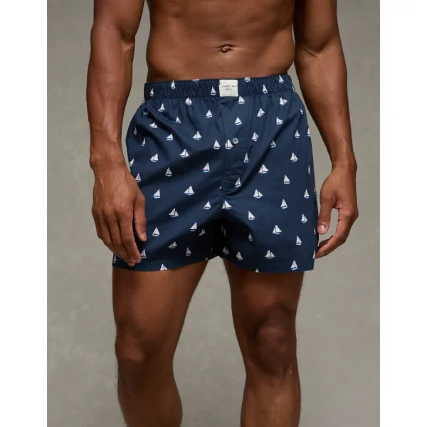 AEO Men's Sailboats Stretch Boxer Short - Navy