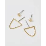Aerie Bar And Chain Earring 2-Pack - Gold