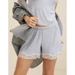 Aerie Real Soft® Rib Lace Boxer - Medium Heather Gray