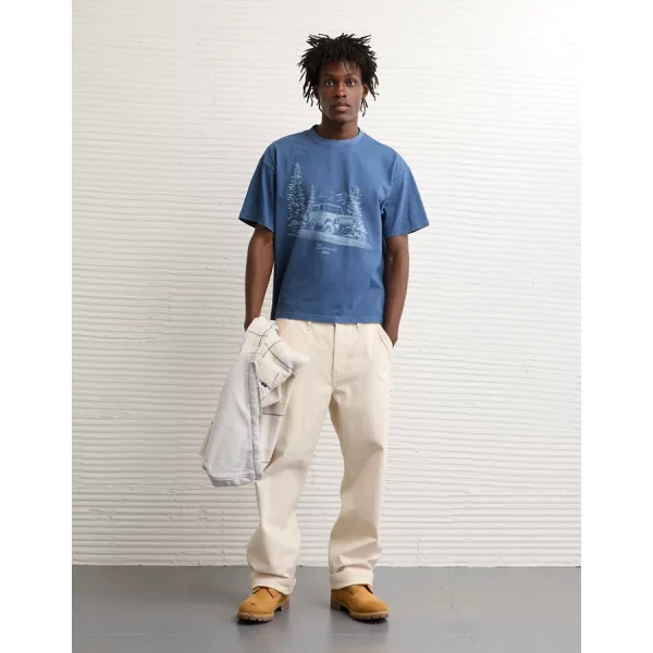 AE Boxy Ford Graphic T-Shirt - Washed Blue