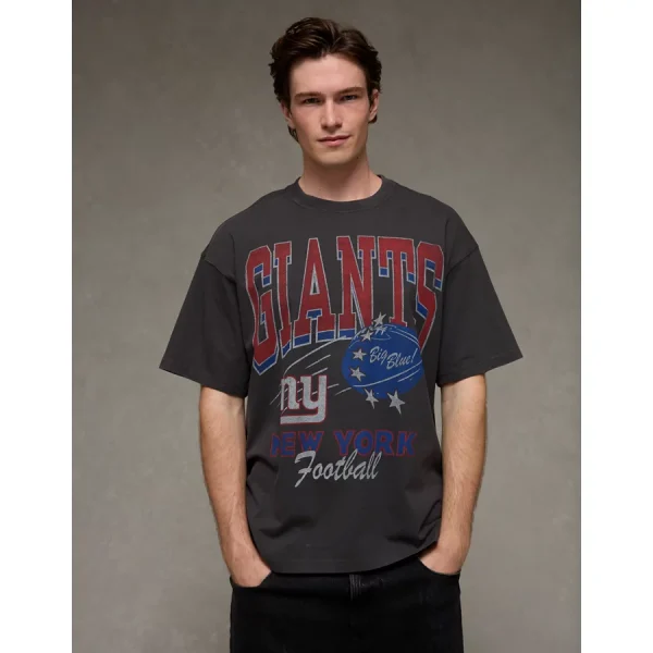 NFL Boxy New York Giants Graphic T-Shirt - Black Magic