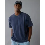 AE Boxy Sueded Jersey T-Shirt - Super Indigo