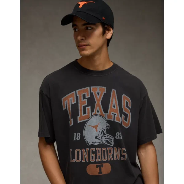 AE Boxy Texas Longhorns Graphic T-Shirt - Pitch Black