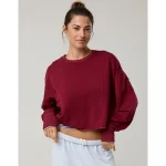 OFFLINE By Aerie OTT Seamed Crewneck Sweatshirt - Deep Cherry