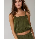 OFFLINE By Aerie You're So Smooth Tank Top - Military Green