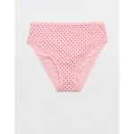 Show Off Flocked Vintage Lace High Waisted Bikini Underwear - Club Pink