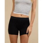 Superchill Cotton High Waisted Boxer Underwear - True Black