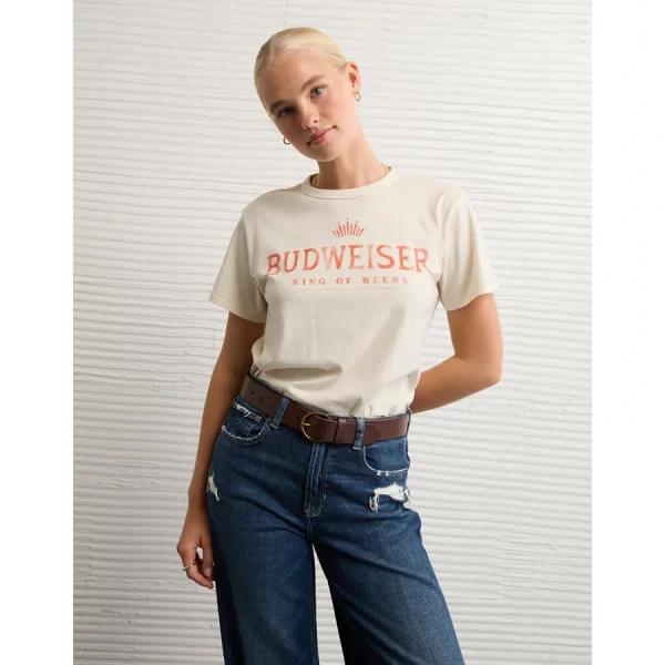 AE Ex-Boyfriend Holiday Graphic T-Shirt - Cream