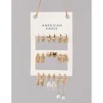 AE Heart Earrings 9-Pack - Gold